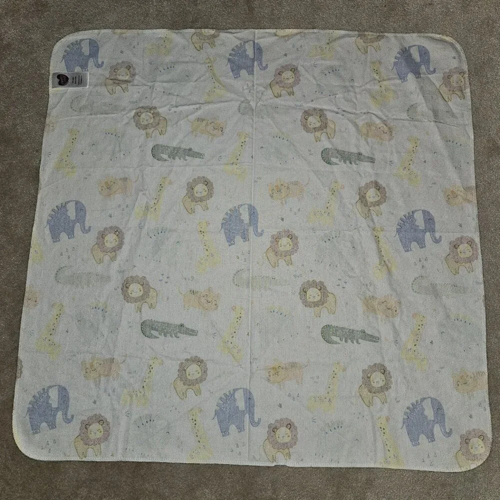 Parent's Choice Elephant Lion Giraffe Croc Receiving Blanket Cotton NEVER USED